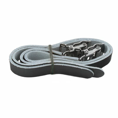 Point Courroies Cuir Noir Pour Cale Pieds De Vélo - La Paire 2 Point Courroies Cuir Noir Pour Cale Pieds De Vélo - La Paire – Image 2