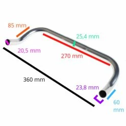 Guidon Corne De Vache Argent Bullhorn BLB 360 Mm -siège de vélo Grand Magasin guidon corne de vache argent bullhorn blb 360 mm full 3