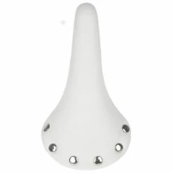 Endzone Selle Vélo Vintage Blanche Imitation Cuir Avec Rivets -siège de vélo Grand Magasin selle velo vintage blanche imitation cuir avec rivets full 3